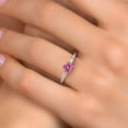 thumbnail image 4 of Gem Stone King 10K Two Tone Gold Pink Moissanite and Lab Grown Diamond Engagement Ring for Women | 1.10 Cttw | Round 6MM | Gemstone Birthstone | Size 9, 4 of 6