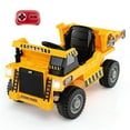 thumbnail image 1 of Costway Kids Ride-On Dump Truck with Wireless Connection Music LED Lights Soft Start Yellow, 1 of 10