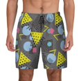 thumbnail image 2 of Goofa Geometric Printed Men's Swim Trunks Board Shorts Quick Dry Mens Swimming Trunks with Compression Liner,Breathable Fit Hawaii Beach Shorts-Small, 2 of 9