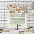 thumbnail image 4 of Thanksgiving Fall Kitchen Valances for Windows 54x18 Inch Kitchen Curtains Valances Rod Pocket Maple Leaf Green Orange Pumpkins Bathroom Window Valances for Window Treatment Decor, 4 of 6