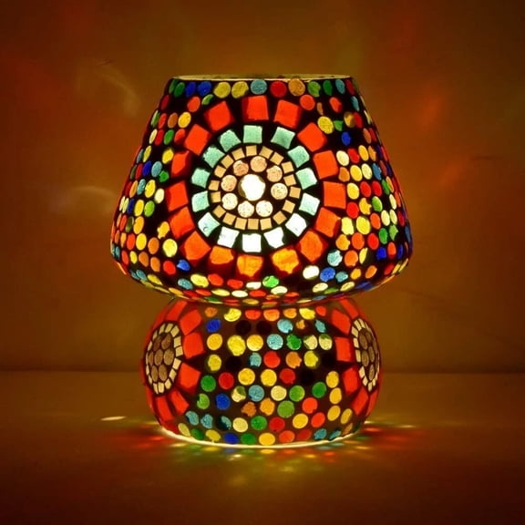 Turkish Moroccan Mosaic Bohemian Colorful Table Bedside Lamp Light Lampshade