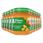 Gerber Organic 1st Foods, Butternut Squash Baby Food, 4 oz Jars (10 Pack)