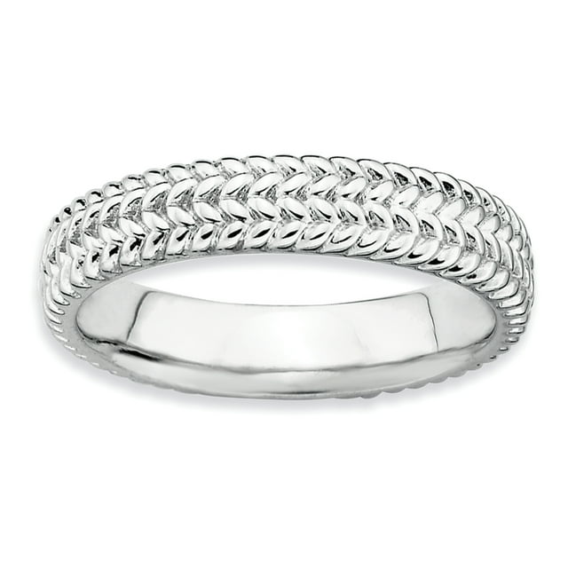 Bague en Argent Sterling Stackable Expressions Rhodium Taille 6