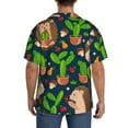 thumbnail image 5 of Balery Cute Hedgehogs Cactus Blue Men's Casual Button Down Shirt Short Sleeve Textured Summer Cuban Beach Shirts-X-Large, 5 of 7
