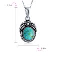thumbnail image 4 of Bling Jewelry Womens Southwest Gemstone Turquoise Leaf Feather Pendant Necklace, 4 of 7