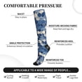 thumbnail image 3 of Socks Calf Pressure Socks Breathable Moisture Absorbent 11.8in×7.9in Full Print Designed For Hiking Walking Sports Snake Skin Print Style Doderblue_4 2 Black-2, 3 of 8
