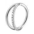 thumbnail image 5 of PERITANG Titanium Micro Cubic Zirconia Hinged Nose Hoop Ring Body Jewelry Unisex, 5 of 7