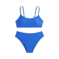 thumbnail image 2 of 2026 New High Waisted Bikini Sets Sporty Two Piece Swimsuits Color Block Cheeky High Cut Bathing Suits, Bikini Swimsuit Set - Teen Two Piece Swimwear for for 8-14 Years (Royal Blue, 10-11 Years), 2 of 4