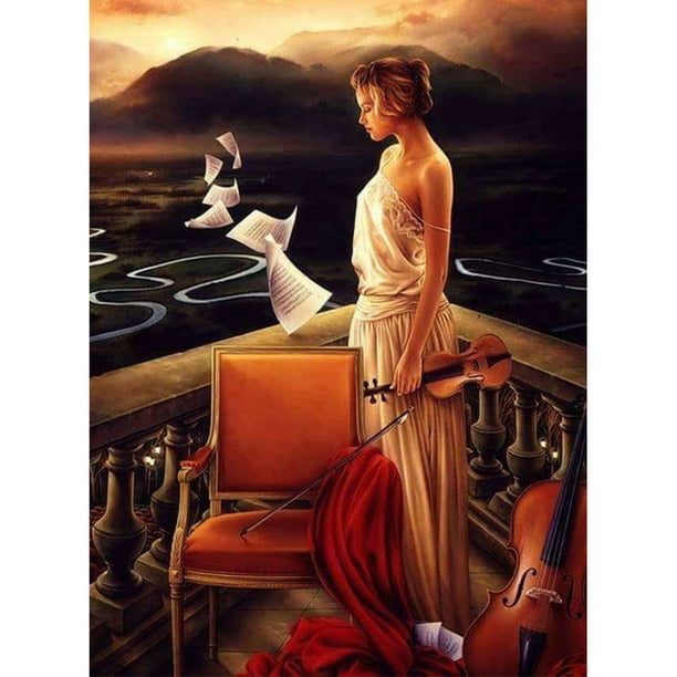 Taladro Diamond Painting (DE9630) DIY 5D Seascape Full Round Kit (V882 Moon 20 Color) 30x40cm Hugtrwg Para estrenar
