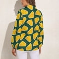 thumbnail image 2 of Cheese Pattern On Green Long Sleeve Blouse Woman Streetwear Casual Shirts Summer Oversize Woman Streetwear Clothing Birthday Present, 2 of 7