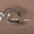 thumbnail image 3 of Breathable Face Veil Hairband Bridal Shower Hairhoop Head Accessory with Pearls Decors for Special Occasion Formal Outfit White, 3 of 4