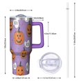 thumbnail image 2 of Purple Halloween Pumpkins with Boo Tumbler with Handle and Lid,40oz Double Wall Vacuum Insulated Tumbler,Cups Gift for Women and Men, 2 of 7