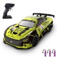 thumbnail image 1 of Yellow 1/20 Scale 2.4GHz RC Drift Car with 3 Batteries, Brushed Motor, 40M Control Range, 15min Runtime, 3.7V 500mAh Batteries, Includes Remote Controller, Charging Cable, 4 Replaceable Tires,, 1 of 6