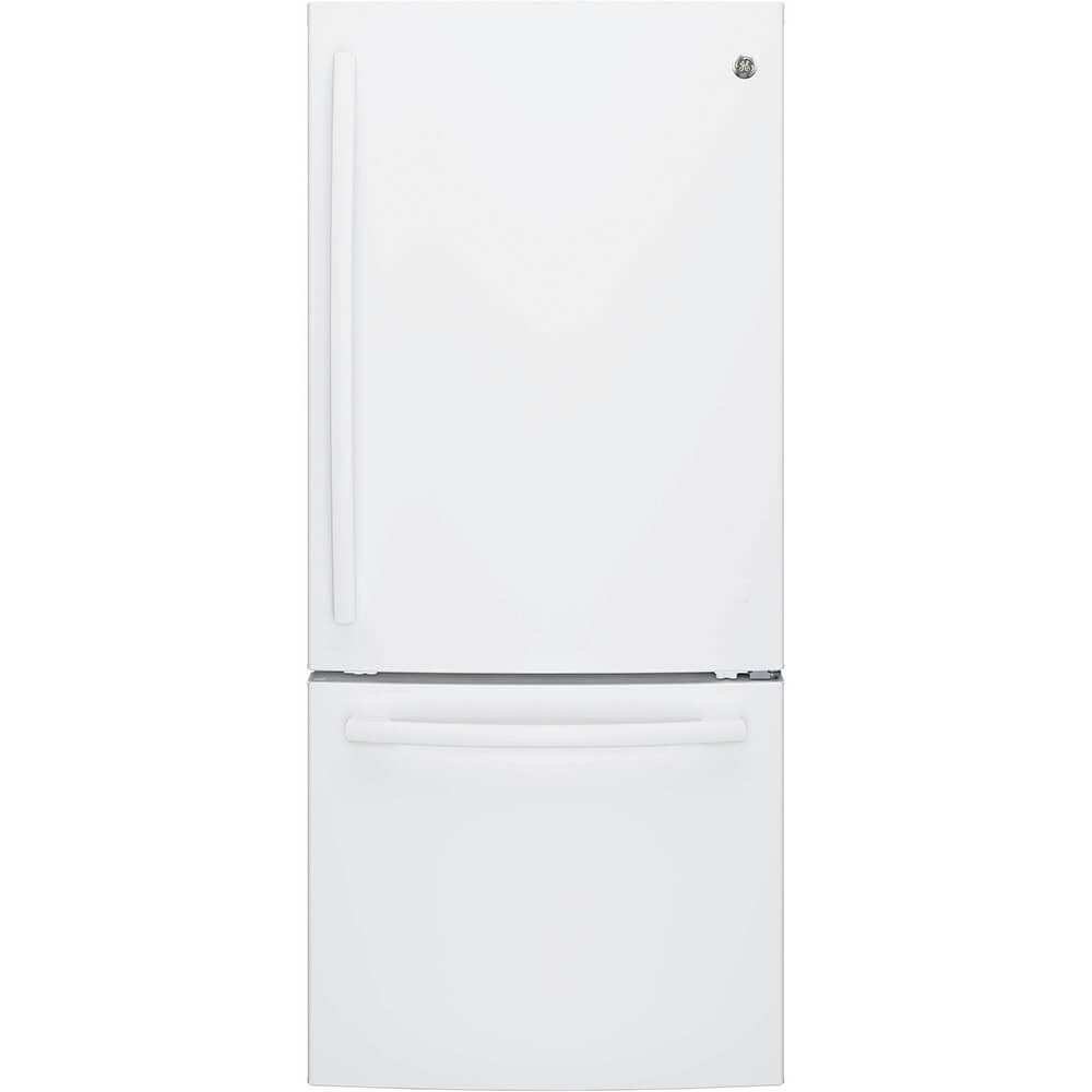 Ge Gbe21dgkww 21 Cu Ft White Bottom Freezer Refrigerator