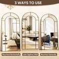 thumbnail image 7 of Antok 78"x 38" Arched Full Length Windowpane Mirror Metal Framed Wall Decor Floor Mirror, Bronze, 7 of 7