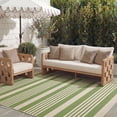 thumbnail image 3 of Safavieh Courtyard Caroline Striped Indoor/Outdoor Area Rug, Green/Beige, 5'3" x 5'3" Square, 3 of 17