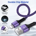 thumbnail image 5 of Lightning Cables,2PACK Usb a to Lightning Cable 6ft 10ft,HAOANO USB A Cable to Lightning Cables USB to Lightning Cable 6ft Fast Charger Charging Cable Cords,Purple, 5 of 7