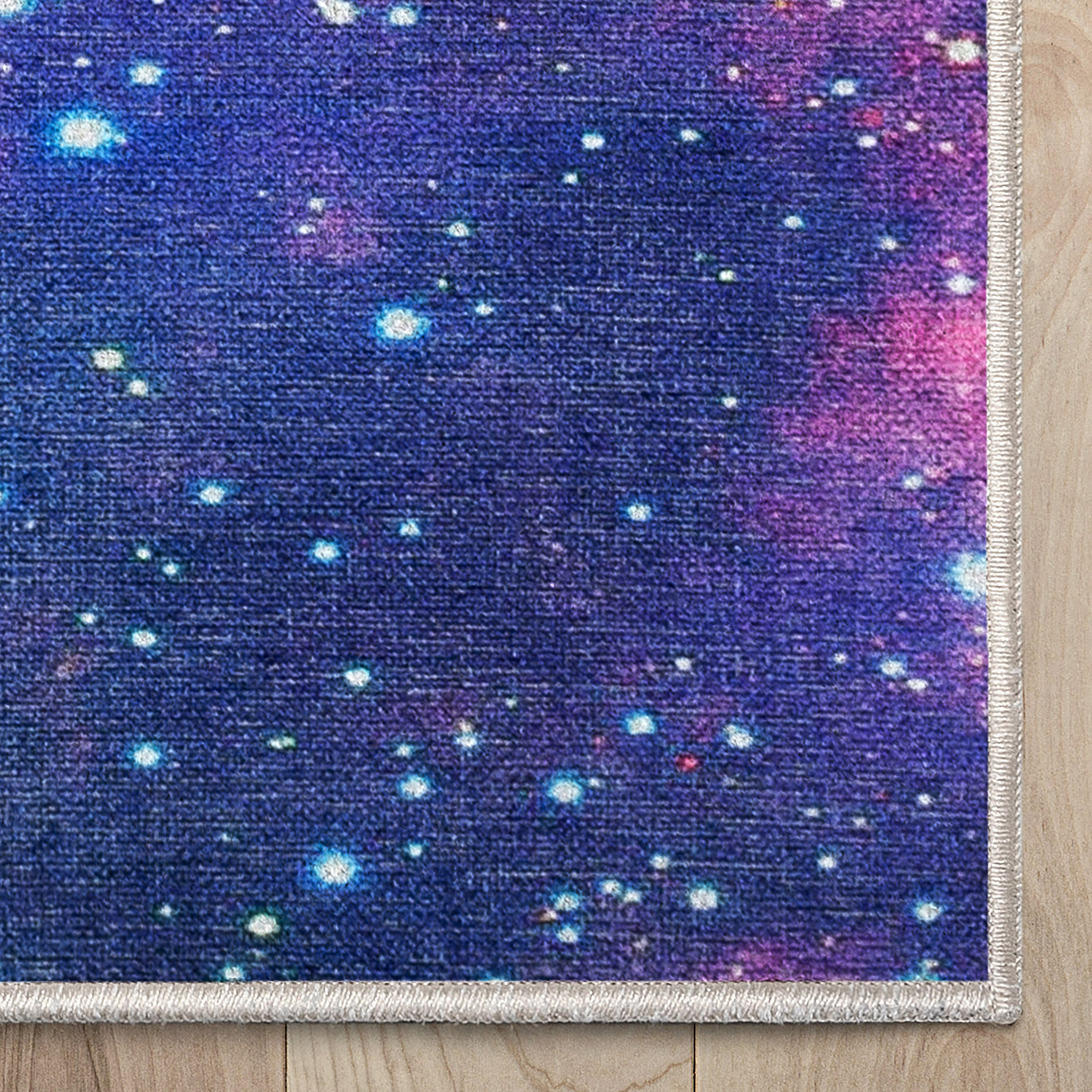 Well Woven Celestial Space Helix Space Nebula Constellation Multi Color Flat Pile Easy to Clean 5'3" x 7'3" Area Rug for Living Room Dining Room Bedroom and Kitchen