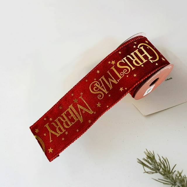Cagogo under $5 Christmas Ribbon, Christmas Ribbon Decoration Pendant, DIY Christmas Supplies Ribbon, Holiday Decorating Ribbon, Christmas Tree Decor Props, Festive Hanging Decorations