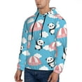 thumbnail image 3 of Wukai Panda Flying in the Sky Print Men Hoodies Fleece Sweatshirts Long Sleeve Sweaters Pullover Fall Outfits Winter Clothes-Medium, 3 of 7