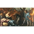 thumbnail image 2 of Antonio Zanchi 24x15 Gold Ornate Framed and Double Matted Museum Art Print Titled - A Group of Figures with Musicians and a Young Boy, 2 of 4