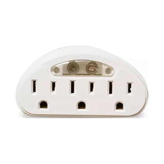 Wall tap 3 Outlet sockets splitter converter w/ Sensor indicate Light Electrical Outlet