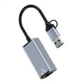 thumbnail image 1 of Inteprter Dispositivo convertidor de adaptador LAN Ethernet , equipo de tarjeta de red con extensor de Cable USB de cabezales, accesorios 100M Type2 NO2, 1 of 6