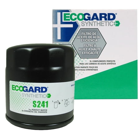 Oil Filter Toyota Corolla 2010 ECOGARD S241 Spin-On Engine Oil Filter for Synthetic Oil - Premium Replacement Fits Toyota Tacoma, 4Runner, Sienna, Tundra, Pickup, Camry, Highlander, Avalon, Corolla, Sequoia, Solara, FJ Cruiser ()