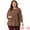 Dark Brown, variant on Women's Plus Round Neck Work Ruffle Chiffon Top 4X Red