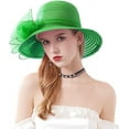 thumbnail image 4 of Organza Fascinator Hat - Women's Wide Brim Church Bridal Tea Party Wedding Hat, 4 of 5