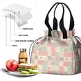 thumbnail image 4 of Pioneer Flower Floral Print Pattern Drawstring Lunch Bag Women - Drawstring Lunch Bag Insulated for Work Office - Stain-Resistant Large Lunchbags for Women with Multi-Pockets, 4 of 6