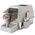 thumbnail image 1 of PawHut Stainless Steel Cat Litter Box, Litter Pan Tray with Lid, Scoop, 1 of 10