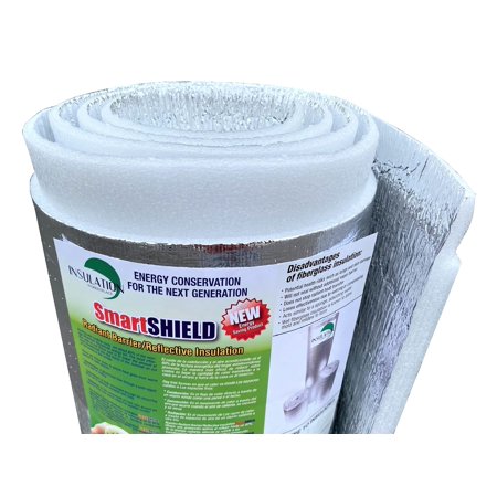 SmartSHIELD -20mm 48" X25ft Reflective Insulation Roll, Foam Core Radiant Barrier, Thermal Foil Insulation Panel - 0.8 Inch Thickness, R-23
