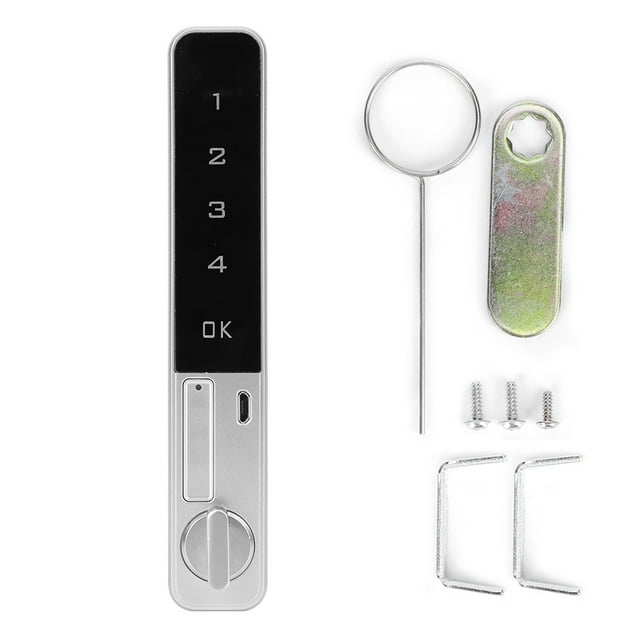 Dioche Electronic Cabinet Lock, Zinc Alloy Electronic Smart Password Lock Touch Keypad With Flat Bolt Safety For Wardrobe File Cabinet