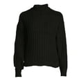 thumbnail image 5 of Time and Tru Women's Ribbed Mock Neck Sweater Sweater, 5 of 5