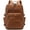 Brown, variant on 24L Waterproof Laptop Backpack with Pouch Pocket for Men Women 15.6" PU Leather Business Backpack for School Travel Work, Brown