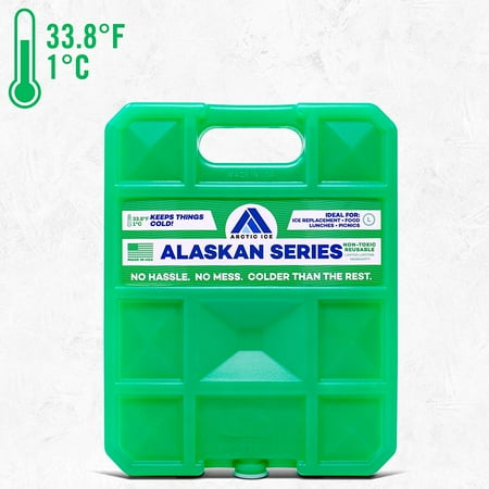 Large Champagne Cooler Long-Lasting Ice Pack for Coolers, Lunches, Camping, Fishing, and More, Alaskan Series by Arctic Ice, Reusable Large Ice Pack ()