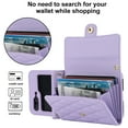thumbnail image 6 of ELEHOLD Case for Samsung Galaxy Z Flip7, RFID Leather Wallet Phone Case with Shoulder Strap,Purple, 6 of 6