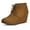 TAN, variant on Women's Casual Fashion Outdoor Lace Up Low Wedge Heel Booties Shoes TOMSON TAN Size 5.5