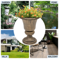 thumbnail image 5 of MoNiBloom Urn Planter Flower Pot Vase Outdoor Garden Ironplanters Front Column Wedding Pots Tall Door Moroccan Classic Bronze Stand, 5 of 9