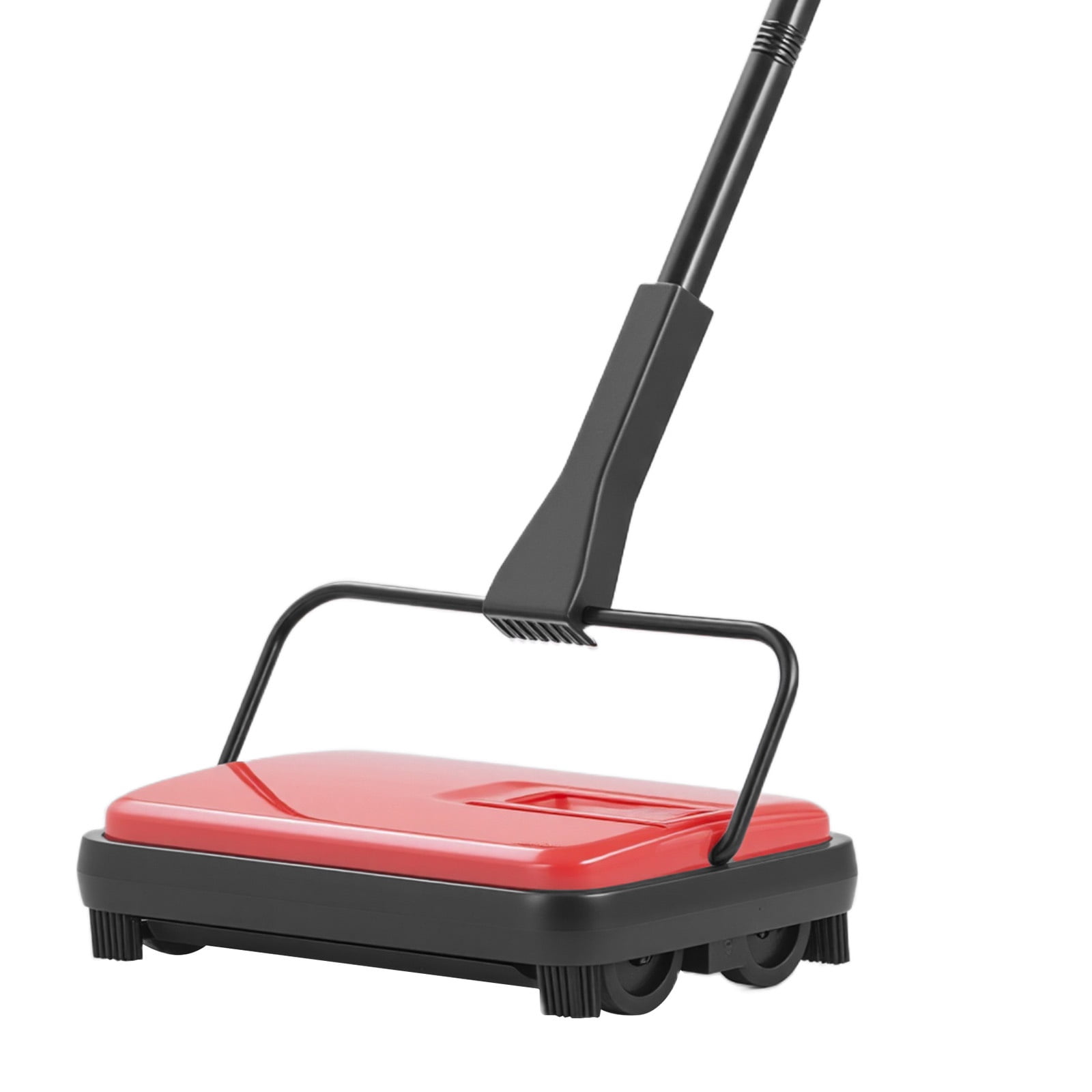 Carpet Sweeper Manual, Floor Sweeper with 300 ml Dustbin Capacity Easy to Empty, 6.7 inch Cleaning Width for Home Office Carpets Pet Hair Dust Red