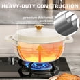thumbnail image 5 of Alvantor 5QT Enameled Cast Iron Dutch Oven with Lid, Round Braising Pot, Oven Safe 500°F, Induction Compatible, Ceramic White, 5 of 7