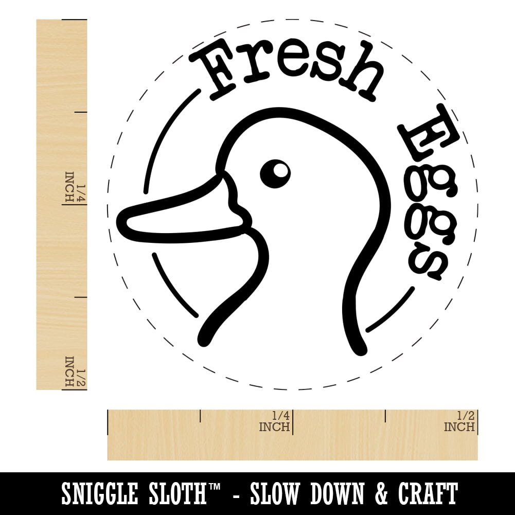 Fresh Duck Eggs Egg Chicken Rubber Stamp - Small 3/4 Inch 