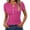 06# Hot Pink, variant on Qwertyu Women's 2026 Fall Summer Short Sleeve Tops Ribbed Henley Button Slim Fit Basic Casual T Shirts Blouse Clothing Light Green M
