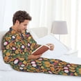 thumbnail image 6 of Yiaed Tropical Fruits Print Men’s Pajamas Set - Long Sleeve Button Down Sleep Shirt and Pajama Bottoms Sleepwear Set Mens Pjs Sets Men's Pajama Bottoms-XX-Large, 6 of 7