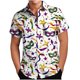 thumbnail image 1 of Mens Casual Botón Arriba Camisas de Manga Corta, Impresión de Carnaval Estilo de Lino Playa, 1 of 8
