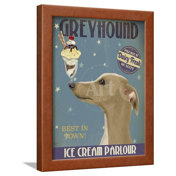 Greyhound, Tan, Ice Cream, Framed Art Print Wall Art by Fab Funky Sold by Art.Com