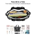 thumbnail image 4 of Tote Bag for Women - Black Halloween Bat Spider Pattern Shoulder Bag - Large Utility Work Duffle Bag with Zipper Handbag for Travel, Work, Sprots, 4 of 5