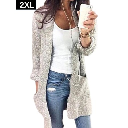 

Viugreum Women Long Sleeve Solid Color Loose Cardigan Sweater