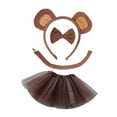 thumbnail image 2 of Diadema con Orejas de mono y conjunto de pajarita de cola Yinane para Halloween, 2 of 8